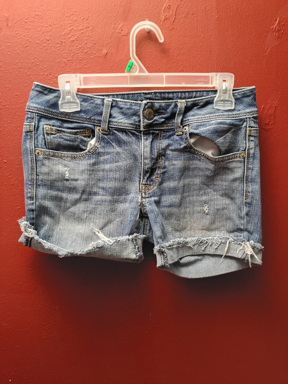 Women’s Distressed Denim Shorts - Dark  Blue